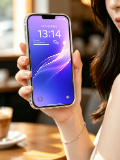Handheld iPhone mockup scene